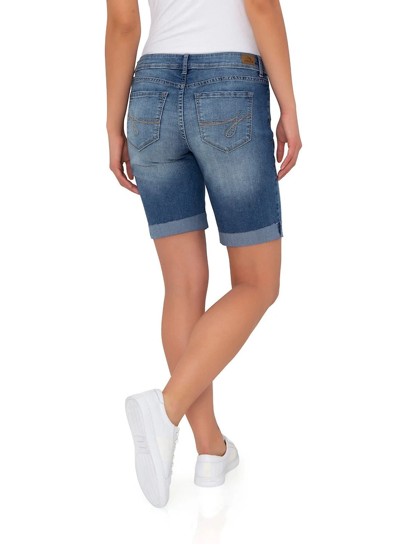Jordache Femmes Bermuda Slim Roulé Ourlet