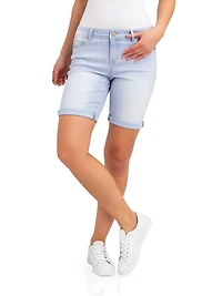 Jordache Women's Slim Bermuda with Rolled Hem