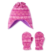 Ensemble en molleton 2 pièces avec bonnet et mitaines à motif George pour petites filles