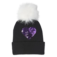 George Girls' Embellished Pompom Toque
