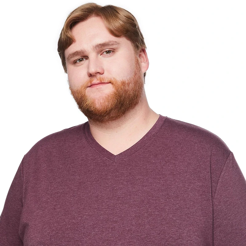 T-shirt extensible à encolure en V George Plus pour hommes