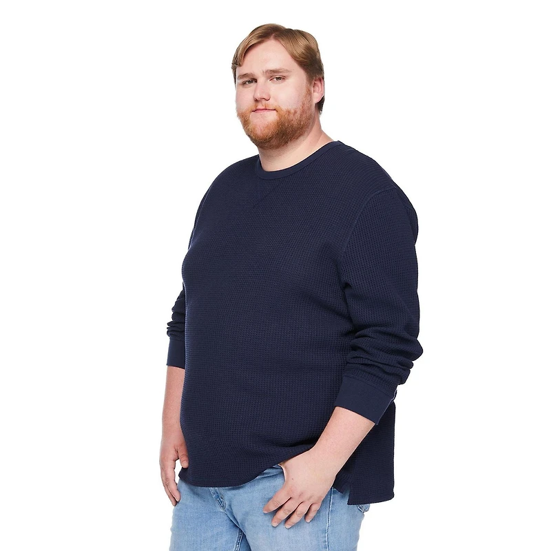 Chandail à encolure ras du cou en tricot gaufré George Plus pour hommes