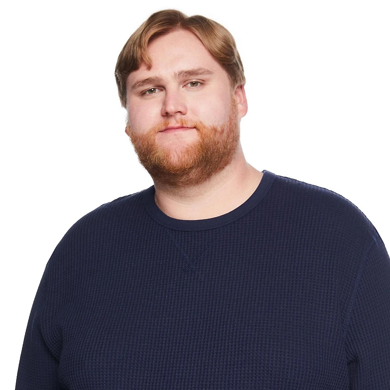 Chandail à encolure ras du cou en tricot gaufré George Plus pour hommes