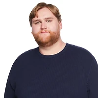 Chandail à encolure ras du cou en tricot gaufré George Plus pour hommes
