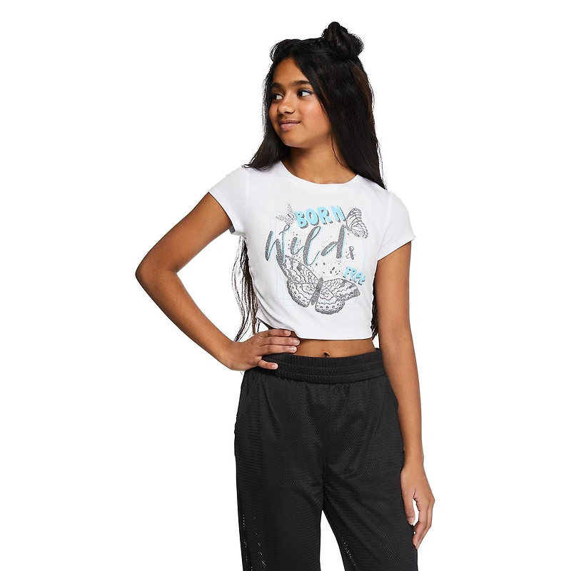 My Sister's Closet Girls' Side Ruched Graphic Tee