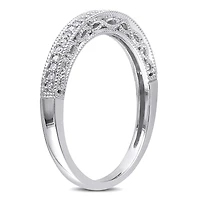 Miabella 0.10 Carat T.W. Diamond 10 K White Gold Wedding Band