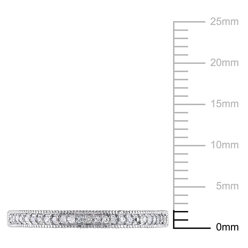 Miabella 0.10 Carat T.W. Diamond 10 K White Gold Wedding Band
