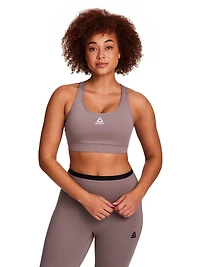 Reebok Women's Stronger Sports Bra with Mesh Panel and Removable Cups