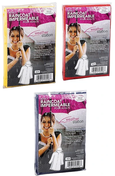 Weather Station Adult Raincoat, 100% EVA Adult Raincoat