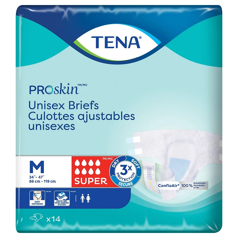 TENA Culottes Adjustables contre l’incontinence - Absorption Super - Moyen - 14 compter 14 unités, M