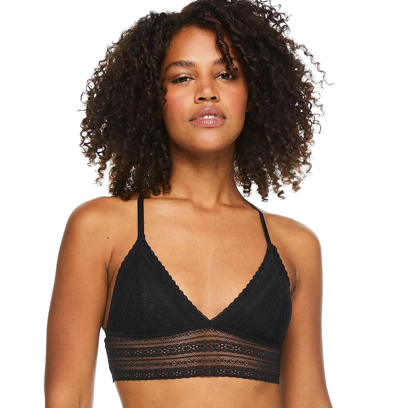 Soutien-gorge en triangles avec dentelle No Boundaries pour femmes Tailles P-TTG