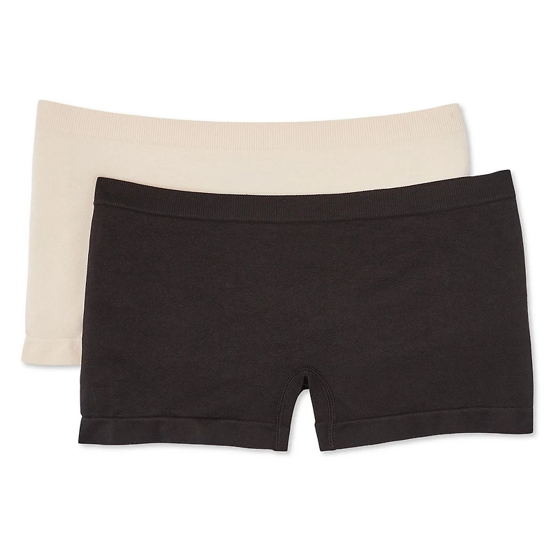 Lot de 2 culottes garçonnes sans coutures No Boundaries pour femmes Tailles P-TTG