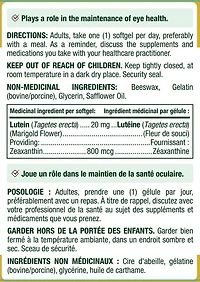 NATURE'S BOUNTY Lutéine, aide à soutenir la santé des yeux en cas de cataracte et dégénérescence maculaire liée à l’âge, à réduire le risque de cataracte et à améliorer la densité optique du pigment maculaire, format économique 60 paquet 60 gélules