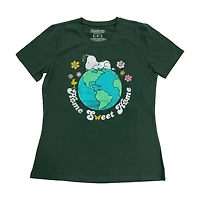 Peanuts Ladies Home Sweet Earth Short Sleeve T-Shirt