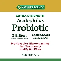 NATURE'S BOUNTY Extra Strength Acidophilus Probiotic, Lactobacillus Acidophilus, Temporarily Modifies Gut Flora, Live Microorganisms, 2 Billion Colony Forming Units,150 Caplets 150.0 count, 150 Caplets