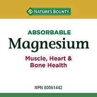 NATURE'S BOUNTY Magnesium, Absorbable, 400 mg, Helps Maintain Electrolyte Balance, Helps Development & Maintenance of Bones, Teeth & Muscle Function, Helps Heart Muscle Function, 125 Softgels 125.0 count, 125 Softgels
