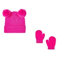 Ensemble 2 pièces avec tuque et mitaines George pour petites filles