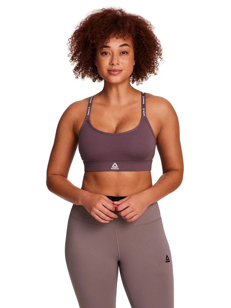 Reebok Women's Low Impact Favorite Racerback Sports Bra with Removable Cups, Sizes S-2XL