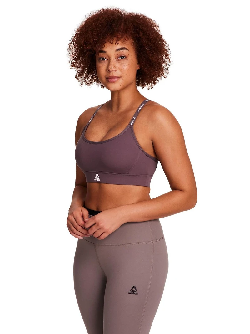 Reebok Women's Low Impact Favorite Racerback Sports Bra with Removable Cups, Sizes S-2XL
