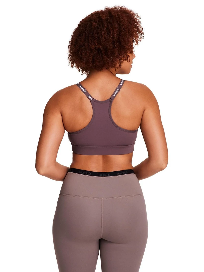 Reebok Women's Low Impact Favorite Racerback Sports Bra with Removable Cups, Sizes S-2XL