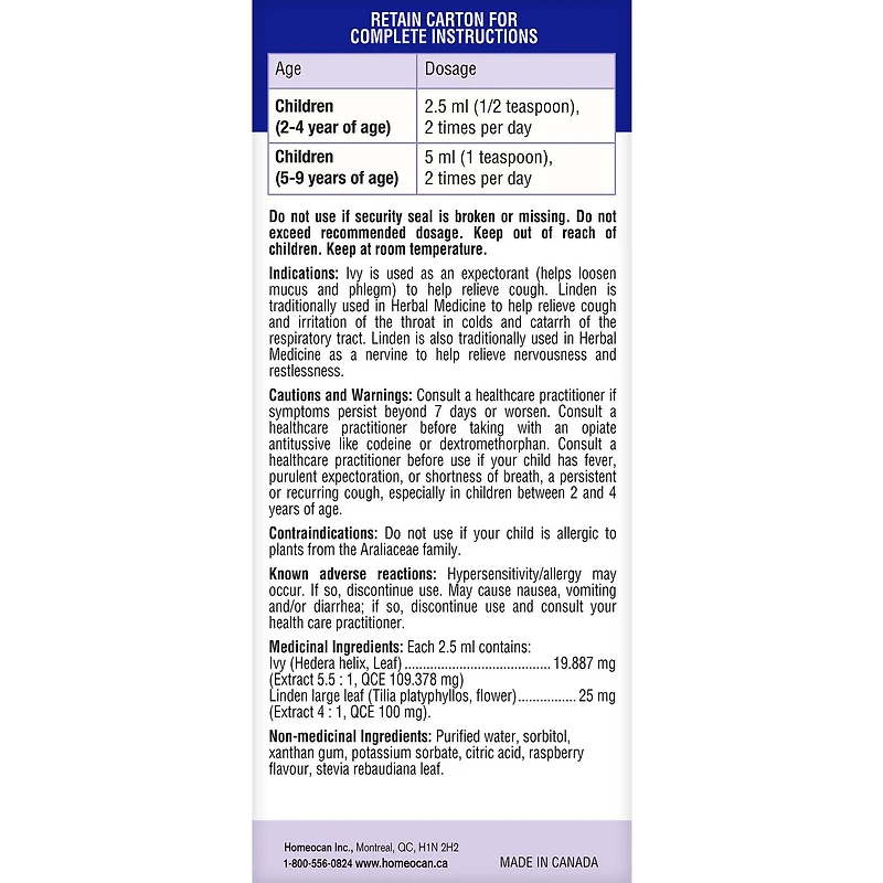 Kids 0-9 Cough & Cold Herbal Syrup Nighttime Formula