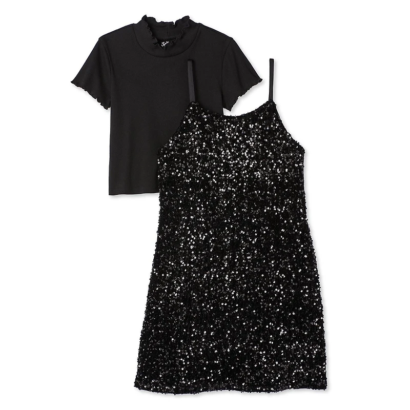 Justice Girls' Sequin Dress 2-Piece Set