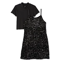Justice Girls' Sequin Dress 2-Piece Set