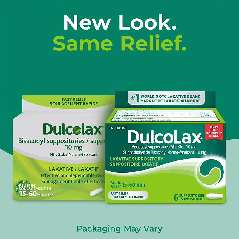 Dulcolax 10 MG Suppositories - Bisacodyl Active Ingredient - Effective Relief of Occasional Constipation - Relief Within 15-60 Minutes - Suitable for Children 12 Years & Older, Adults and Breastf