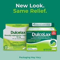 Dulcolax 10 MG Suppositories - Bisacodyl Active Ingredient - Effective Relief of Occasional Constipation - Relief Within 15-60 Minutes - Suitable for Children 12 Years & Older, Adults and Breastf