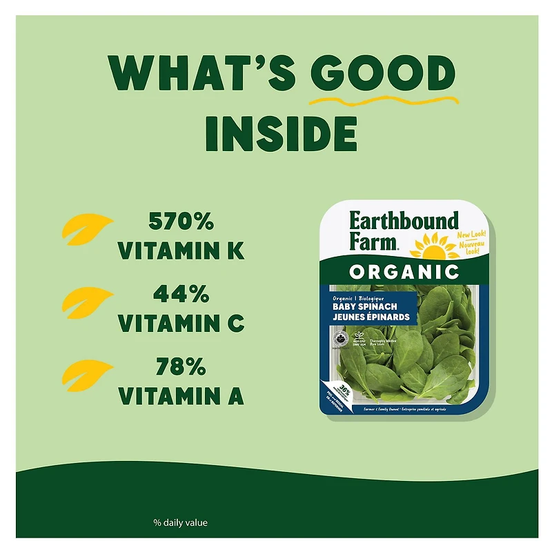 Biologique Jeunes Epinards 142g