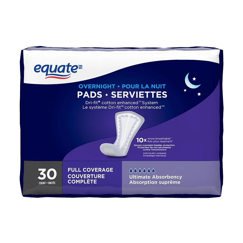 Equate Full Coverage Overnight Pads