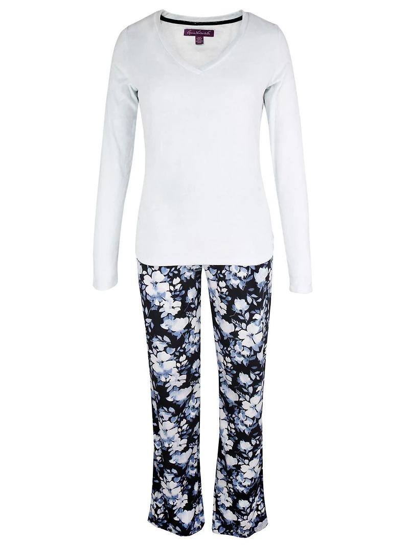 Ensemble pyjama deux pièces en tricot pour femme