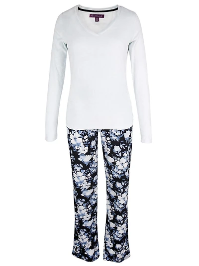 Ladies knit two piece pajama set