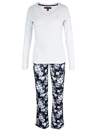 Ensemble pyjama deux pièces en tricot pour femme