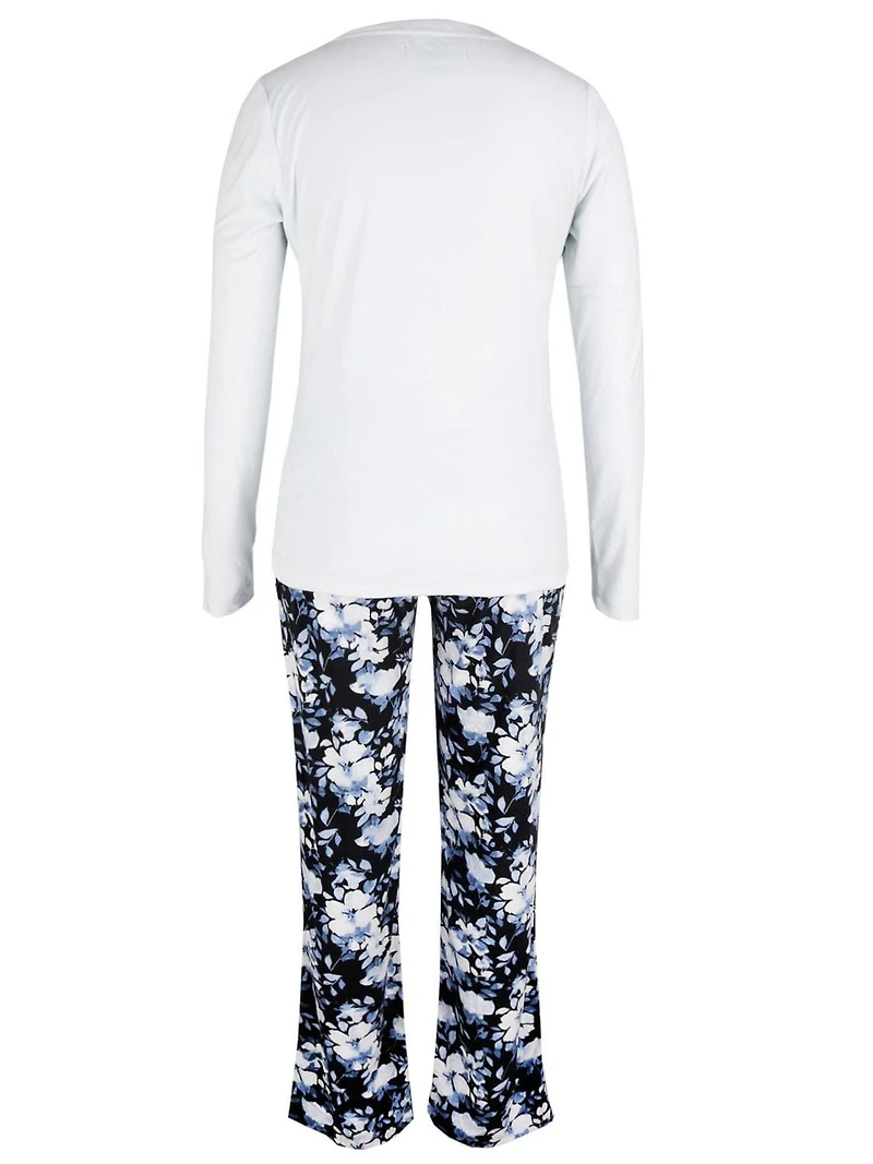 Ensemble pyjama deux pièces en tricot pour femme