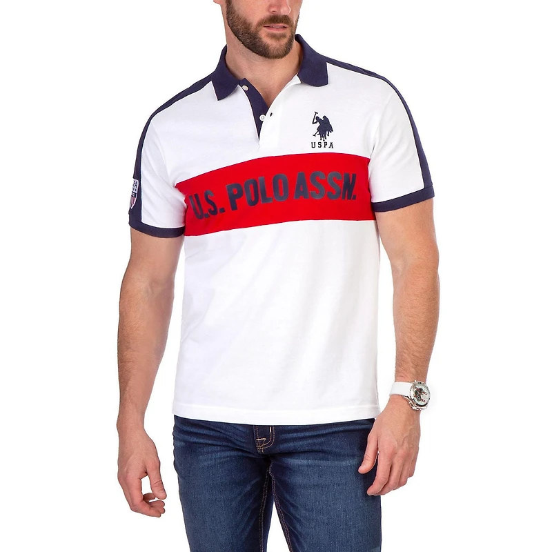 POLO HOMME USPA COLOR BLOCK PIQUE