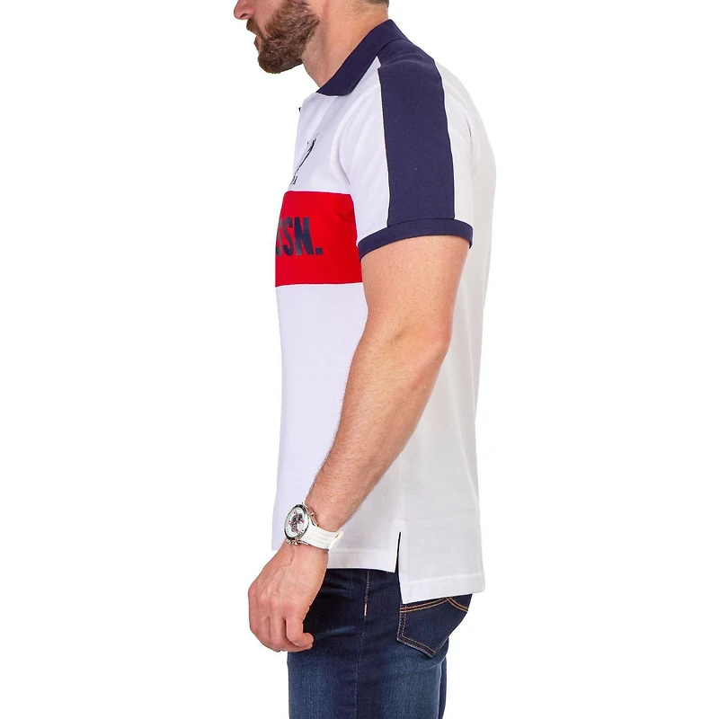 POLO HOMME USPA COLOR BLOCK PIQUE
