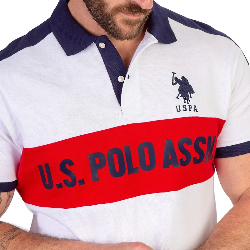 POLO HOMME USPA COLOR BLOCK PIQUE