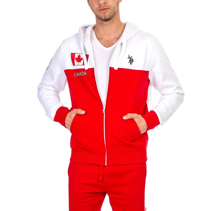 SWEAT À CAPUCHE POLAIRE FÊTE DU CANADA POUR HOMMES USPA