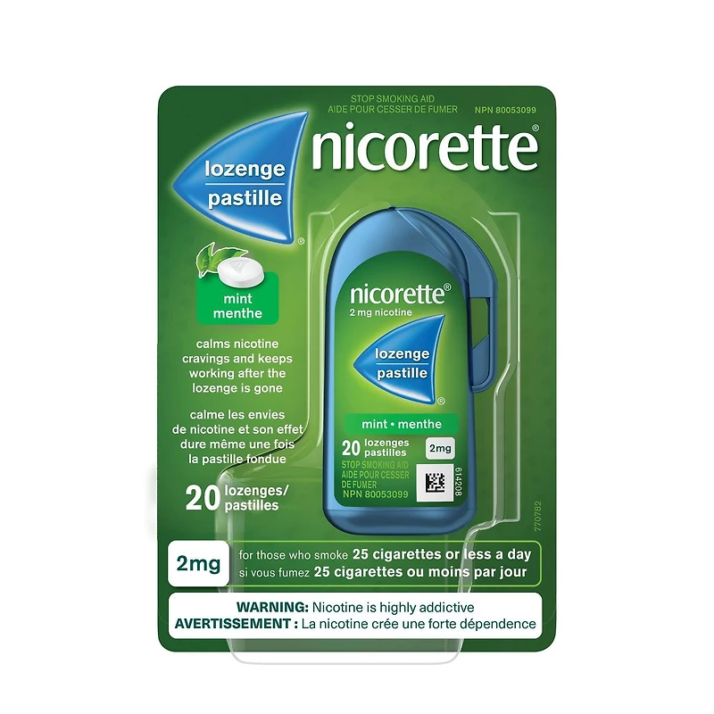 Nicorette pastilles, Menthe, 2 mg 20 u