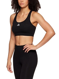 Reebok Women's Stronger Sports Bra with Mesh Panel and Removable Cups