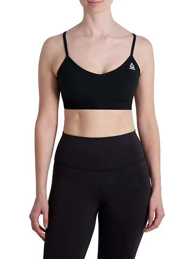 Reebok Everyday Racerback Soutien-gorge de sport pour femme avec empiècement en maille et bonnets amovibles