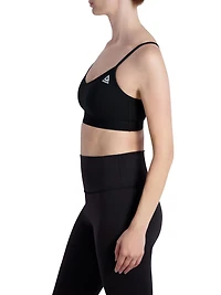 Reebok Women's Everyday Racerback Sports Bra with Mesh Panel and Removable Cups