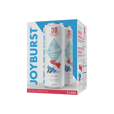 Joyburst Isolat de Protéine de Lactosérum Clair, Sucette Glaceé, 4 x 355mL