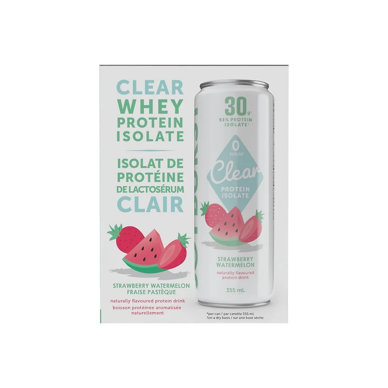 Joyburst Isolat de Protéine de Lactosérum Clair, Fraise Pastèque, 4 x 355mL