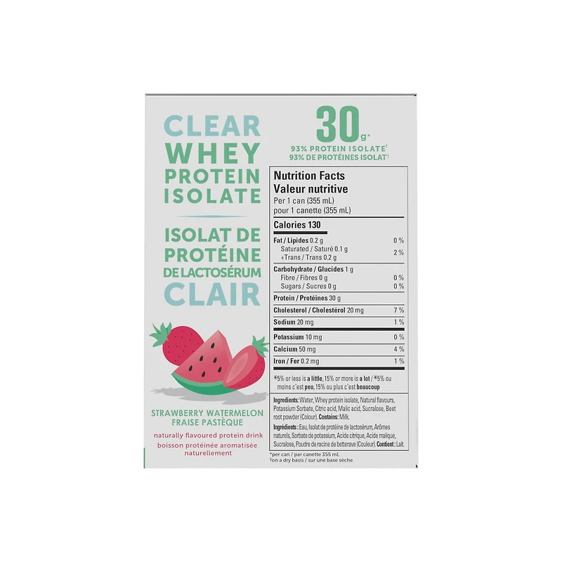 Joyburst Isolat de Protéine de Lactosérum Clair, Fraise Pastèque, 4 x 355mL