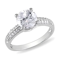 Bague de fiançailles Miabella en zircons cubiques 3.80 carat et argent sterling