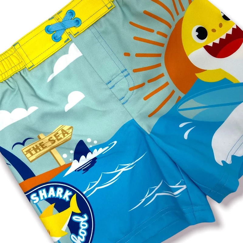 Baby Shark Short de bain imprimé avec élastique à la taille pour garçons