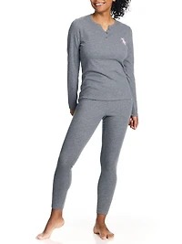 U.S. Polo Assn. Women's Ribbed Henley Long Underwear Thermal Set *On-Line Exclusive