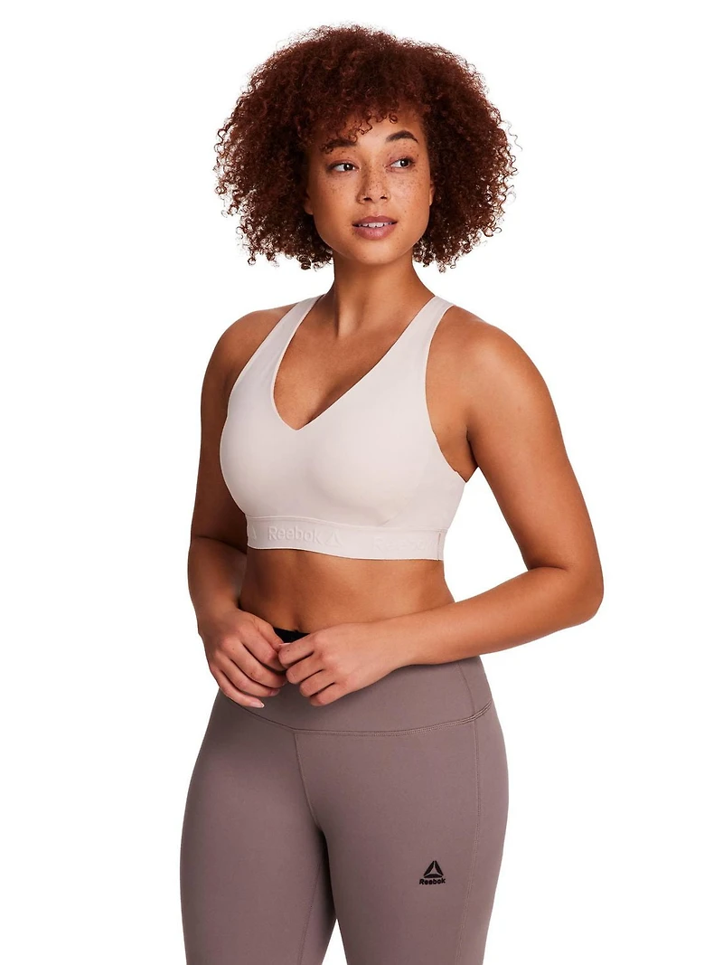 Soutien-gorge sport imprimé Strong Reebok avec bonnets amovibles pour femmes